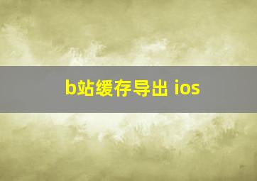 b站缓存导出 ios